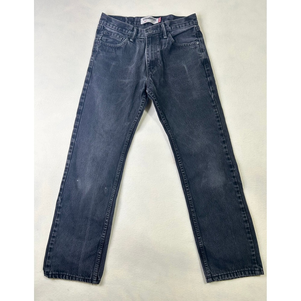 Levis 505 Straight Fit Jeans Mens 30x32 Faded Black Denim Pants 100% Cotton